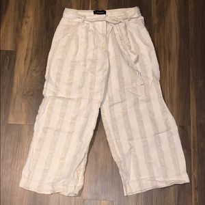 Striped wide leg capris